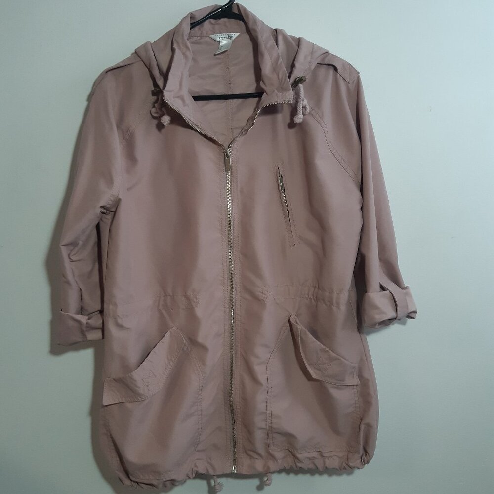 Streetwear Society Spring Coat Lightweight Parka Pastel Pink With Hood - Small